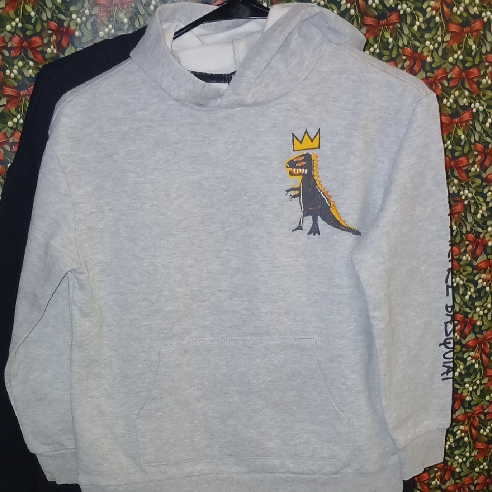 Gray Dinosaur Hoodie for Kids